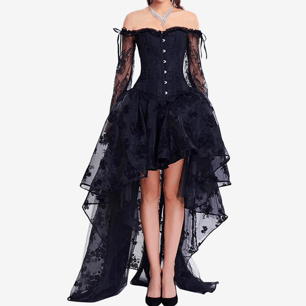 Gothic Ruffled Lace-up Corset Dress Suit – GTHIC, 49% OFF